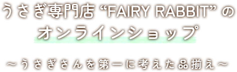 うさぎ専門店“FAIRY RABBIT”のオンラインショップ ～うさぎさんを第一に考えた品揃え～